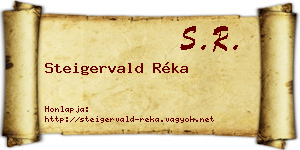 Steigervald Réka névjegykártya