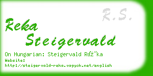 reka steigervald business card